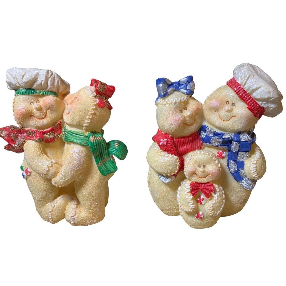 Mr. & Mrs Gingerbread Bakers and Family Figurines